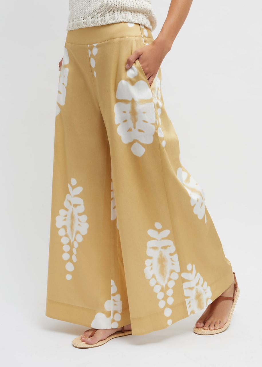 TURTLE - pantalone ampio in poplin di cotone, oro