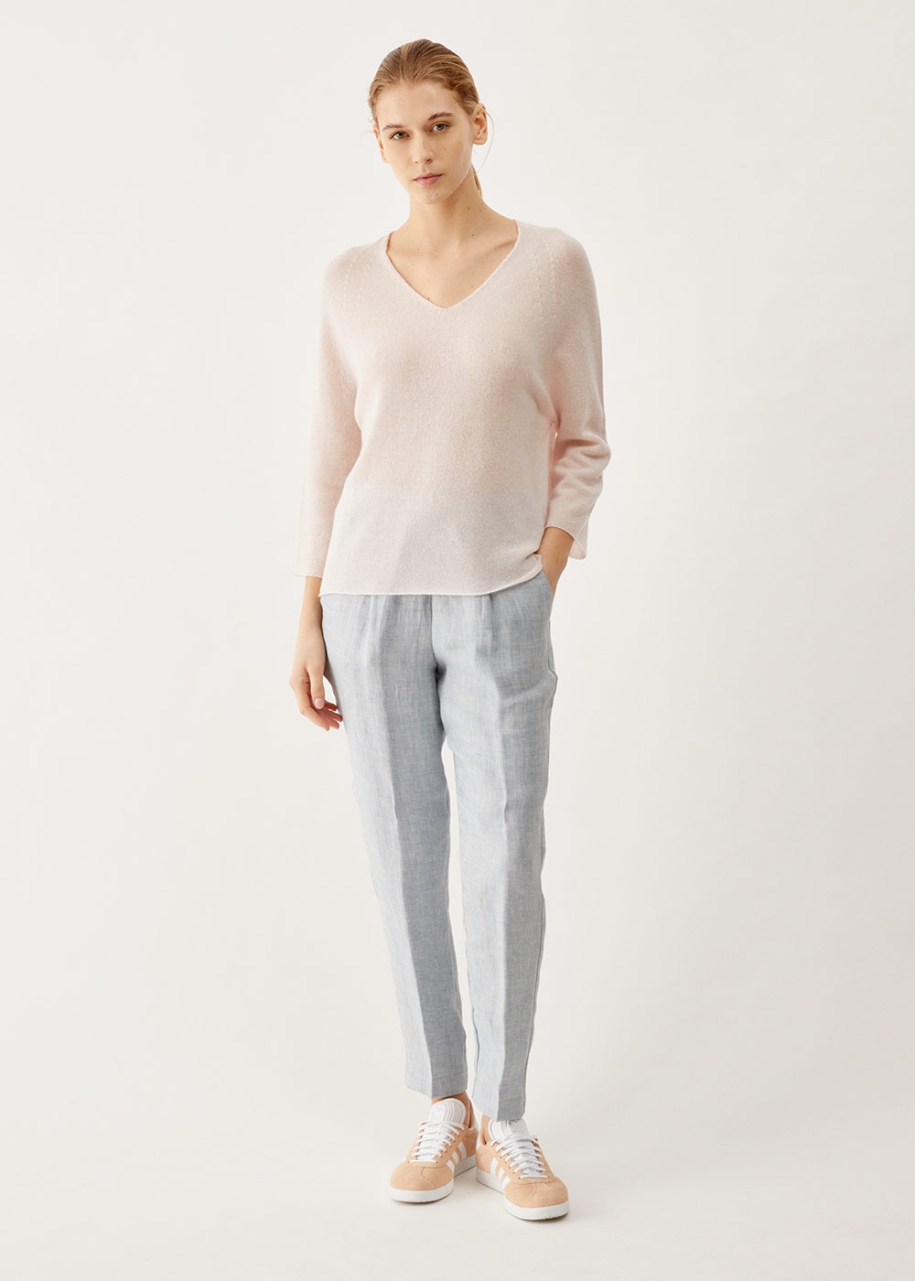 Maglia in light cashmere, rosa 001