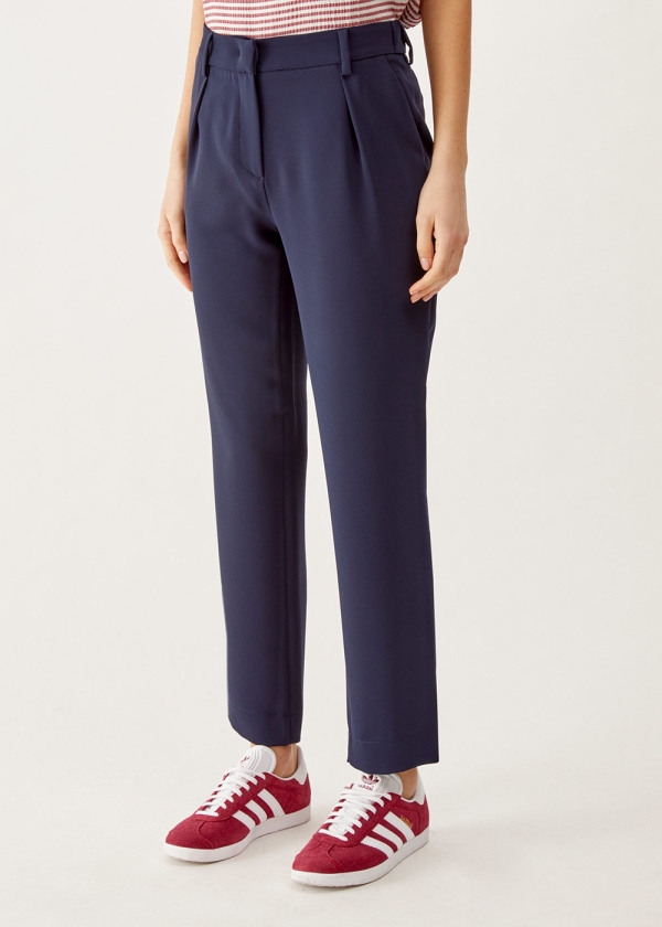 Pantalone regular fit in light cady, blu 002